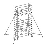 Andamio de aluminio con estabilizadores y 2 plataformas FHFD-49872