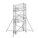 Andamio de aluminio con estabilizadores y 2 plataformas FHFD-49873