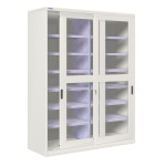 Armario metálico de puertas correderas con ventana y 12 est. CBCD-24383