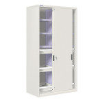 Armario metálico de puertas correderas, div. 6 est. y 4 caj. CBCB-24756
