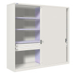 Armario metálico de puertas correderas, div. 6 est. y 4 caj. CBCF-24895