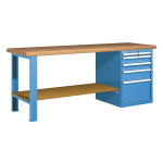 Banco de trabajo con patas y cajones CDFF-45621