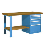 Mesa de taller con patas y cajones CDFD-25743