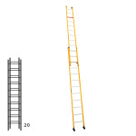 Escalera de fibra apoyable de dos tramos FGCH-46292