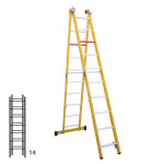 Escalera de fibra transformable dos tramos plegable FGFH-46354