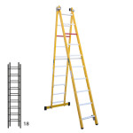 Escalera de fibra transformable dos tramos plegable FGFH-46356