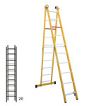 Escalera de fibra transformable dos tramos plegable FGFH-46357