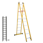Escalera de fibra transformable dos tramos plegable FGFH-46358