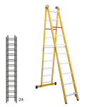 Escalera de fibra transformable dos tramos plegable FGFH-46359