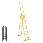 Escalera de fibra transformable tres tramos plegable FGFH-46361