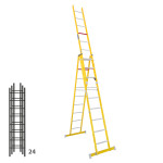 Escalera de fibra transformable tres tramos plegable FGFH-46363