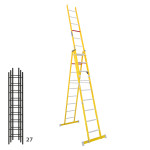 Escalera de fibra transformable tres tramos plegable FGFH-46364