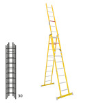 Escalera de fibra transformable tres tramos plegable FGFH-46365