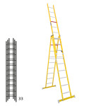Escalera de fibra transformable tres tramos plegable FGFH-46366