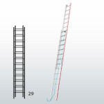 Escalera manual de dos tramos con cuerda FGCF-15846