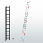 Escalera manual de dos tramos con cuerda FGCF-15848