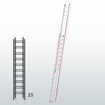 Escalera manual de dos tramos con cuerda FGCF-45800