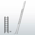 Escalera manual de dos tramos con cuerda FGCF-15837