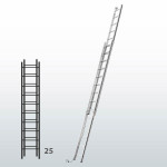 Escalera manual de dos tramos con cuerda FGCF-15838