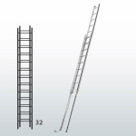 Escalera manual de dos tramos con cuerda FGCF-15840