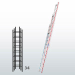 Escalera manual de tres tramos con cuerda FGCG-45806