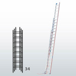 Escalera manual de tres tramos con cuerda FGCG-45808