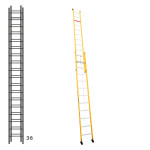 Escalera de fibra apoyable de dos tramos con cuerda FGCH-46310