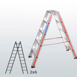 Escalera de tijera acceso por 2 lados con escalones FGDD-01521