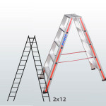 Escalera de tijera acceso por 2 lados con escalones FGDD-45840