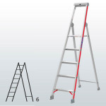 Escalera manual de tijera con plataforma FGDB-12939