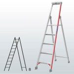 Escalera manual de tijera con plataforma FGDB-12941