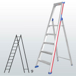 Escalera manual de tijera con plataforma FGDB-15855