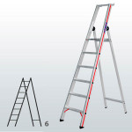 Escalera manual de tijera con plataforma FGDB-01085