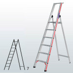 Escalera manual de tijera con plataforma FGDB-15800