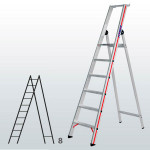 Escalera manual de tijera con plataforma FGDB-01538