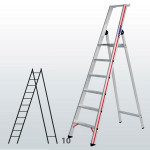Escalera manual de tijera con plataforma FGDB-01564