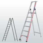 Escalera manual de tijera con plataforma FGDB-01565