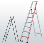 Escalera manual de tijera con plataforma FGDB-14175