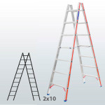 Escalera manual de tijera con peldaños FGDC-45815