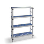 Estantería de plástico plegable con 4 estantes rejados BBBD-30060
