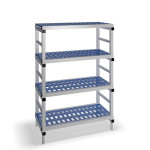 Estantería de plástico plegable con 4 estantes rejados BBBD-30062