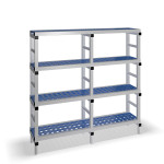 Estantería de plástico plegable con 4 estantes rejados BBBD-30066