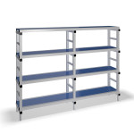 Estantería de plástico plegable con 4 estantes lisos BBBD-30058