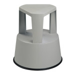 Taburete escalera de plástico con ruedas retráctiles - Gris FGBB-01412