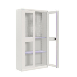 Comprar online Armario metálico con dos puertas batientes 4 baldas -  120x196 cm (anchoxalto) - blanco (GL191A-BLANCO BALDAS/CARP). DISOFIC