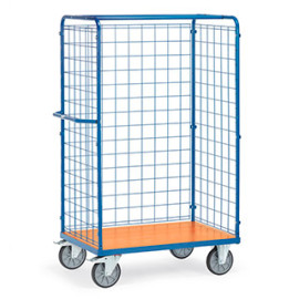Carros con pared de malla para picking y distribución