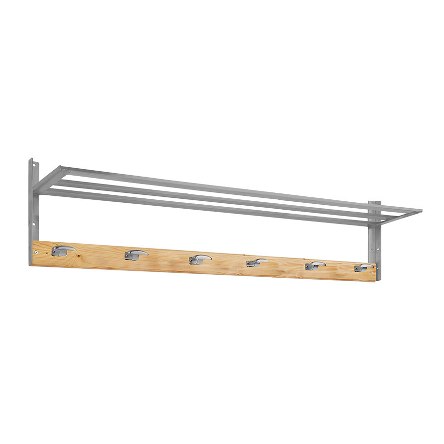 Colgador de madera con 6 ganchos y repisa CGGG 48876