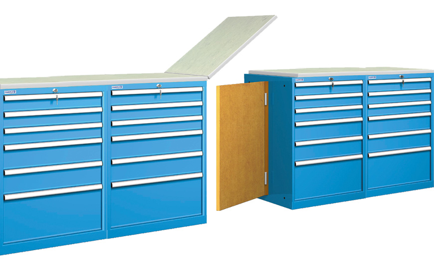 Armario modular de taller con puertas