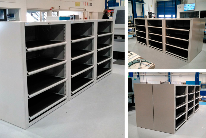 Estanterías con cajones