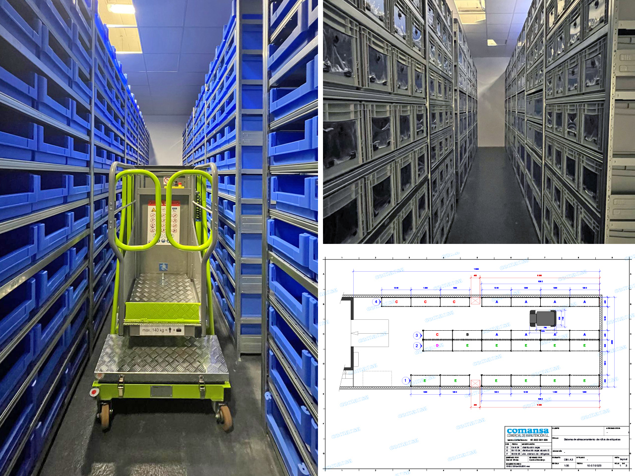 Estanterías industriales porta contenedores